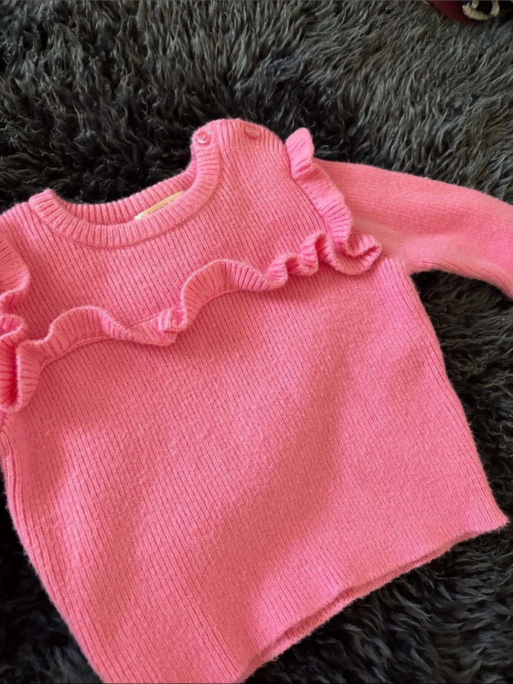 btween Pink Knit Ruffle Top and Flared Pants Kids Matching Set - Picture 2 of 2